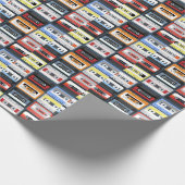 Kompakte Kassetten: Vintages Flachdesign. Geschenkpapier (Ecke)