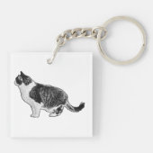 Kompakte Katze, sanfter Blick Schlüsselanhänger (Rückseite)