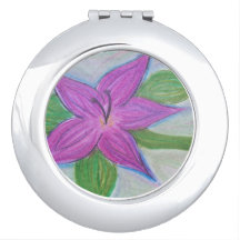 Kompaktspiegel mit zufälliger lila Blume