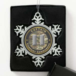 Kompanieführer Captain Schneeflocken Zinn-Ornament