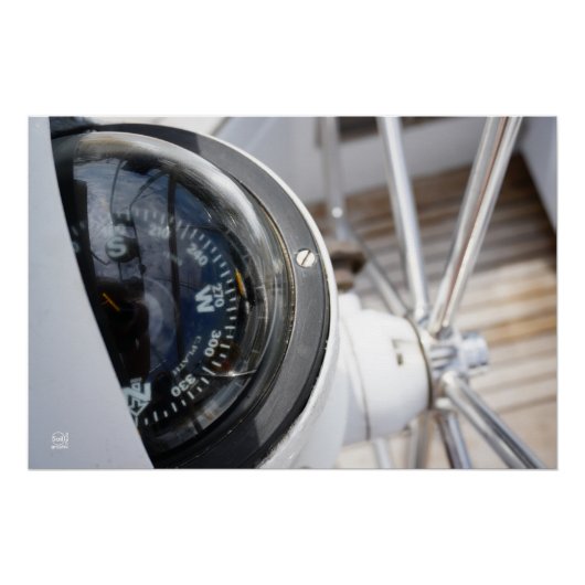 Kompas dat de richting geeft aan een avontuur.  poster (Vorderseite)