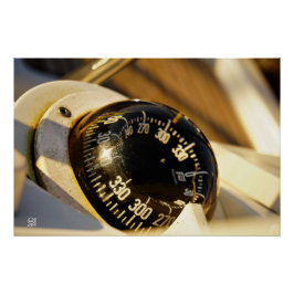 Kompas helpt navigeren en koer behouden.  poster