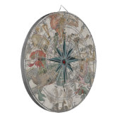 Kompass auf einer alten Karte Dartscheibe (Vorderseite Links)