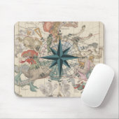 Kompass auf einer alten Karte Mousepad (Mit Mouse)