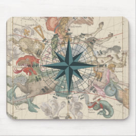 Kompass auf einer alten Karte Mousepad