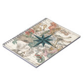 Kompass auf einer alten Karte Notizblock (Linke Seite)