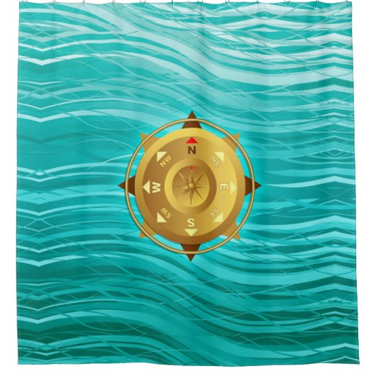 Kompass Duschvorhang (Vorderseite)