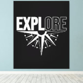 Kompass erkunden leinwanddruck (Insitu (Holzboden))