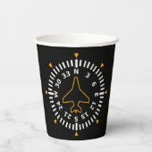 Kompass-Fluggerät Pappbecher (Rückseite)