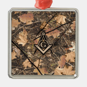 Kompass für die Jagd auf Camouflage Square Ornament Aus Metall