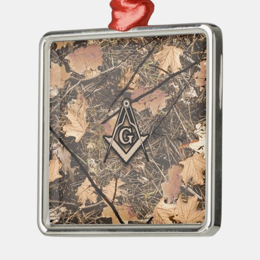 Kompass für die Jagd auf Camouflage Square Ornament Aus Metall (Links)
