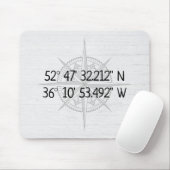 Kompass-GPS-Zuhause-Koordinaten für Holz Mousepad (Mit Mouse)