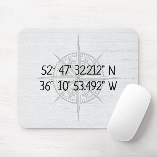 Kompass-GPS-Zuhause-Koordinaten für Holz Mousepad (Mit Mouse)