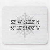 Kompass-GPS-Zuhause-Koordinaten für Holz Mousepad (Vorne)
