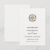 Kompass-Hochzeit Save The Date (Vorne/Hinten)