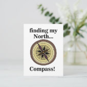 Kompass Instrument Navigationsrichtung Lustig Postkarte (Stehend Vorderseite)