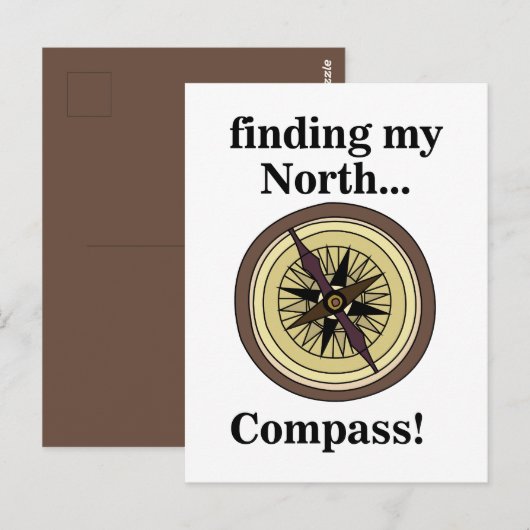 Kompass Instrument Navigationsrichtung Lustig Postkarte (Vorne/Hinten)