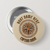 Kompass Maritime Vintage individuell Button (Vorne & Hinten)