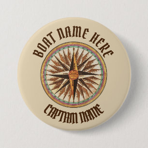 Kompass Maritime Vintage individuell Button