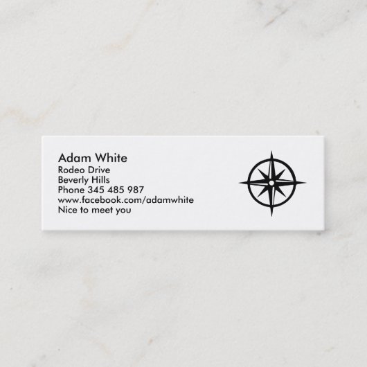 Kompass Mini Visitenkarte (Vorderseite)