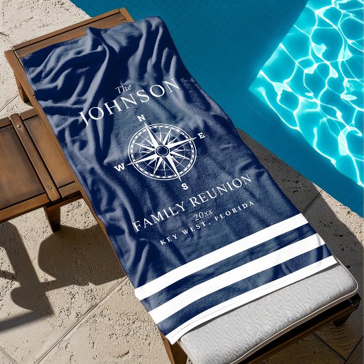 Kompass mit maritimem Thema Strandtuch