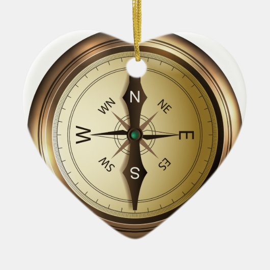 Kompass Nord-Südosten Keramikornament (Vorne)