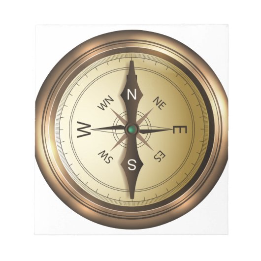 Kompass Nord-Südosten Notizblock (Vorderseite)