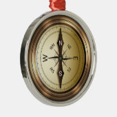 Kompass Nord-Südosten Silbernes Ornament (Rechts)