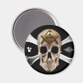 Kompass-Platz mit Masonic Skull & Bones Magnet (Vorderseite/Rückseite)