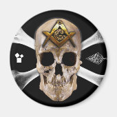 Kompass-Platz mit Masonic Skull & Bones Magnet (Vorne)