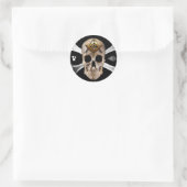 Kompass-Platz mit Masonic Skull & Bones Runder Aufkleber (Tasche)
