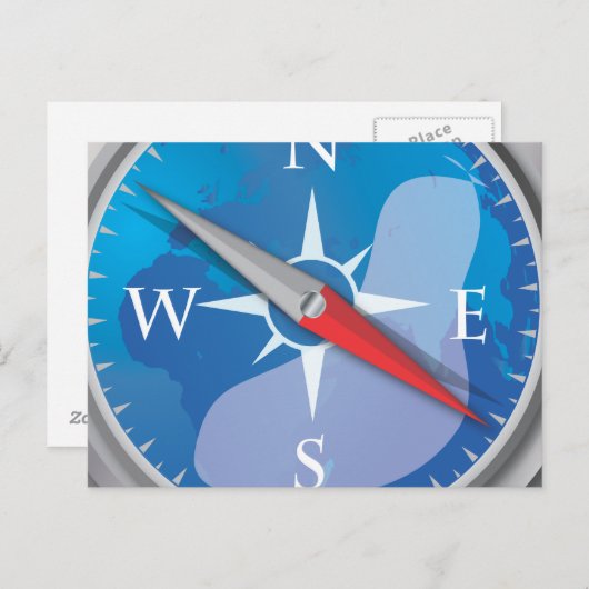 Kompass Postkarte (Vorne/Hinten)