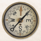 Kompass-Rose 1 Runder Pappuntersetzer (Vorderseite)