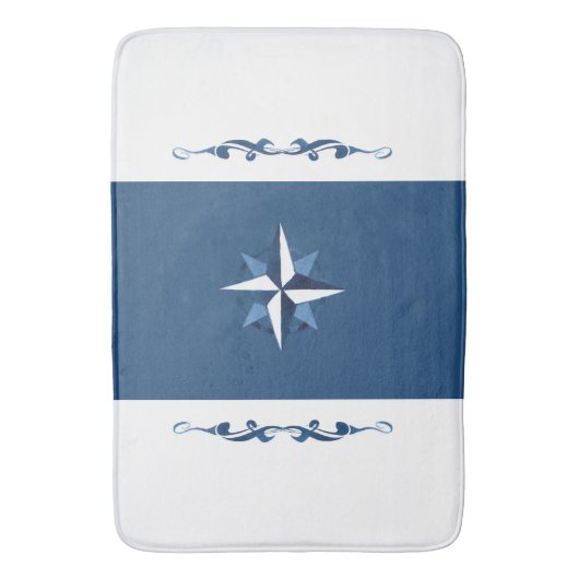 Kompass-Rose Badematte (Vorderseite Vertikal)