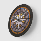 Kompass-Rose-Festglasuhr Runde Wanduhr (Winkel)
