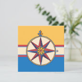 Kompass-Rose für Nautic Theme Retirement Party Einladung (Stehend Vorderseite)