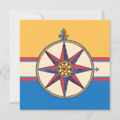 Kompass-Rose für Nautic Theme Retirement Party Einladung (Vorderseite)