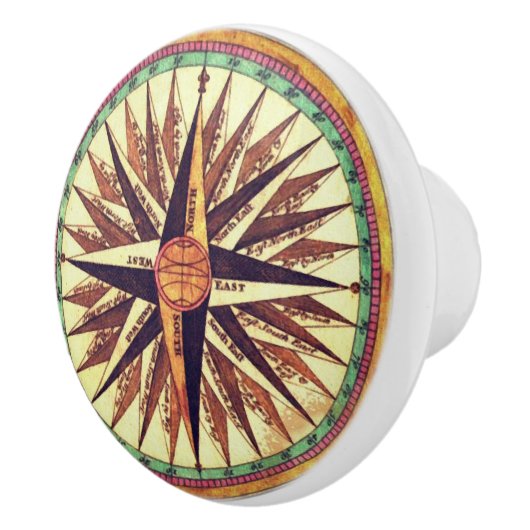 Kompass-Rose Keramik Door Pull Keramikknauf (Rechts)