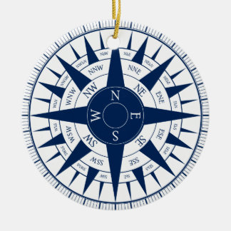 Kompass-Rose Keramik Ornament