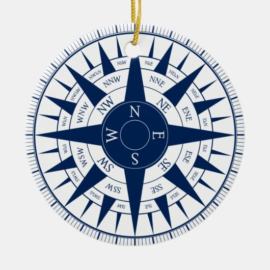 Kompass-Rose Keramik Ornament (Vorne)