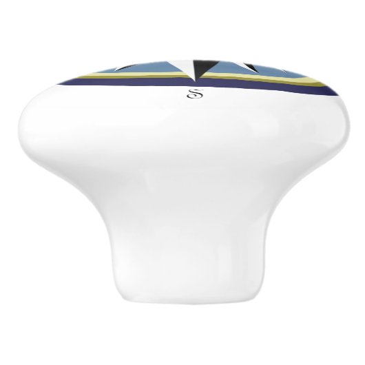 Kompass-Rose Keramikknauf (Seitenansicht)