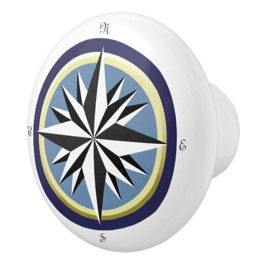 Kompass-Rose Keramikknauf (Rechts)