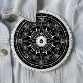 Kompass-Rose - Knopf (Schwarzes) Button (Beispiel)