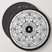 Kompass-Rose - Knopf (weiß) Button (Vorne & Hinten)