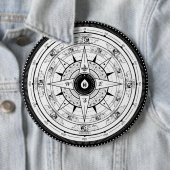 Kompass-Rose - Knopf (weiß) Button (Beispiel)