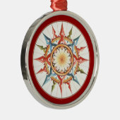 Kompass-Rose - Mandala Silbernes Ornament (Rechts)