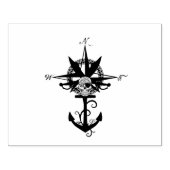 Kompass-Rose mit Anchor Gummistempel (Prägung)