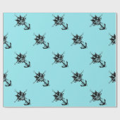 Kompass-Rose mit Querblättern Geschenkpapier (Flach)