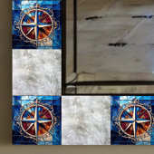 Kompass-Rose mit Scroll Border-gestanztem Glass-Lo Fliese