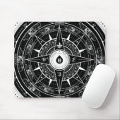 Kompass-Rose - Mousepad (Schwarzes) (Mit Mouse)